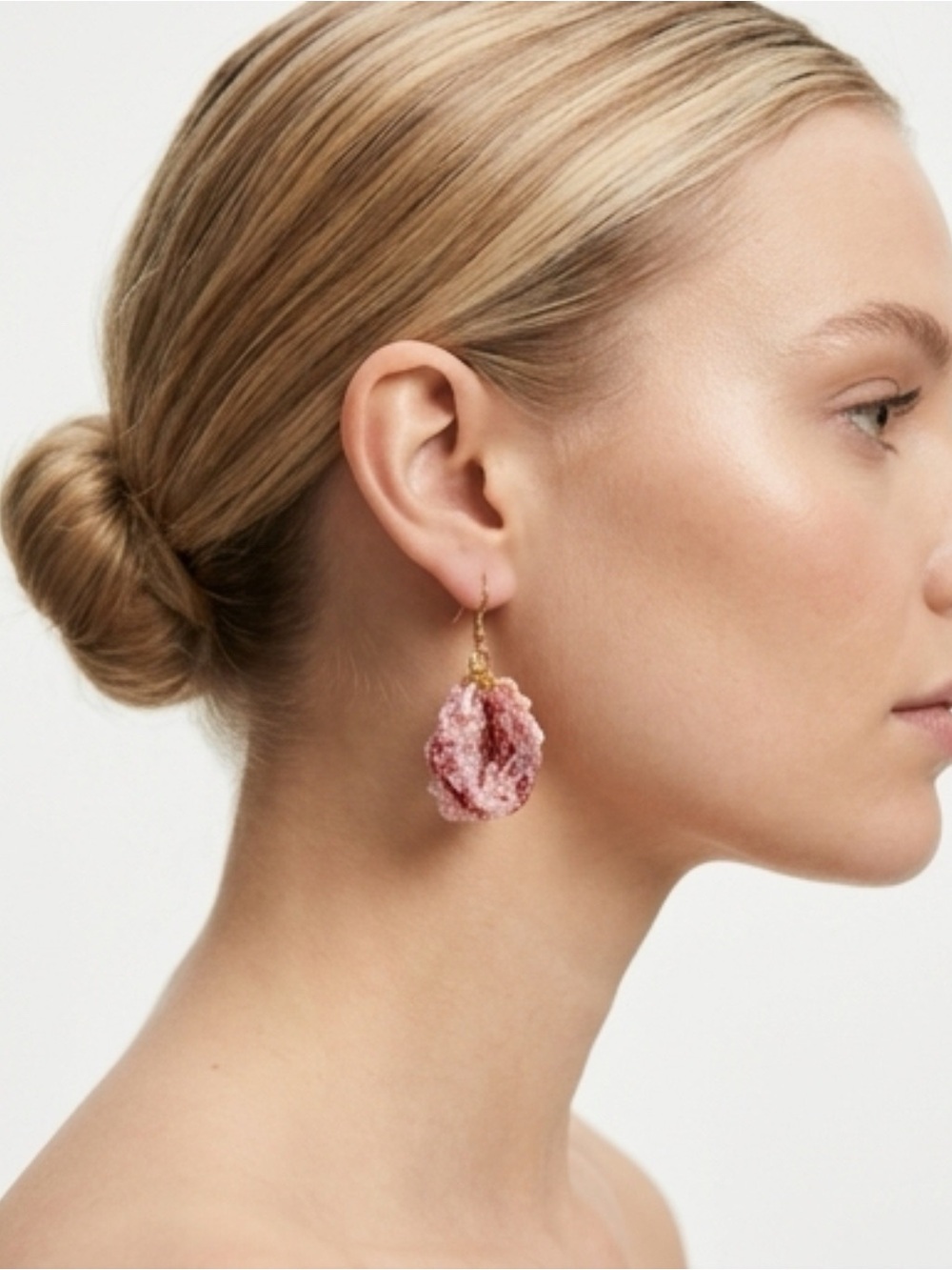 🧚🏻‍♀️ Handmade Pink Beaded Hoop Earrings Valentine’s Day - Picture 6 of 6